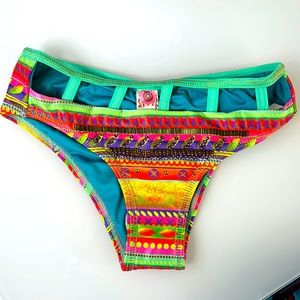 Bikini bottom multicolored beaded and sequin embellished